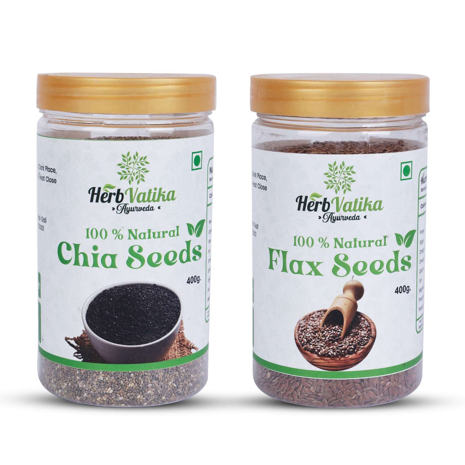 Chia Seeds & Flax Seeds Combo - Herb Vatika Ayurveda